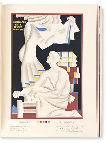 VARIOUS ARTISTS.  L’IMPRIMERIE ET LA PENSÉE MODERNE / BULLETIN OFFICIEL. Book. 1928. 12½x9¾ inches, 31¾x24¾ cm. Union Syndicale des Mai